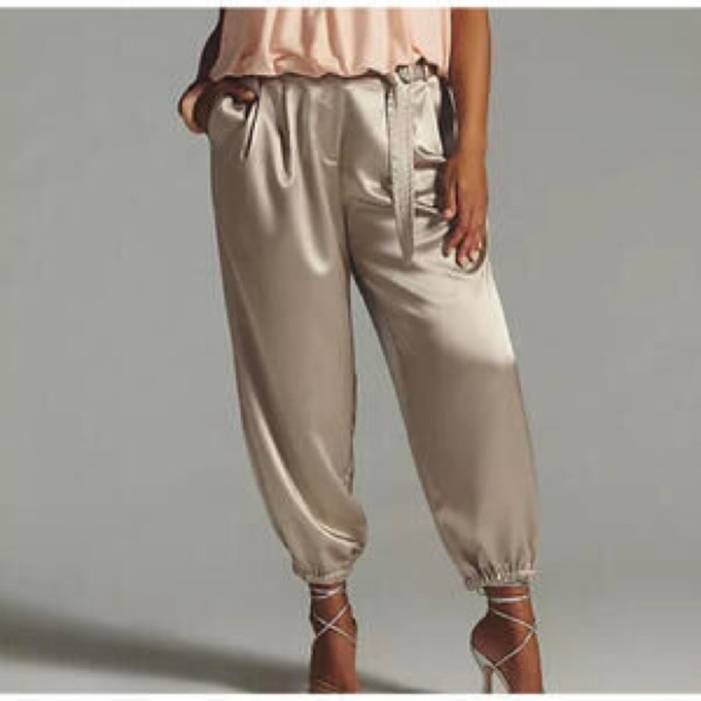 MAEVE Silky Shine Joggers Parachute pants